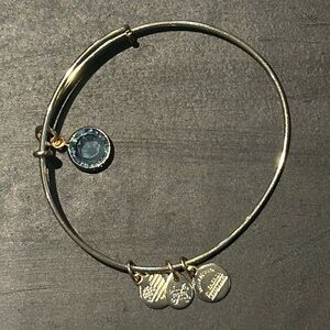 Alex and Ani Aqua Marine Blue Gold Bangle Bracelets